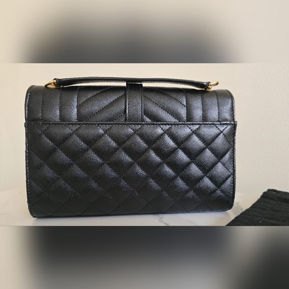 Saint Laurent Black Quilted Leather Crossbody with Gold Chain - SMALL - Picture 7 of 9